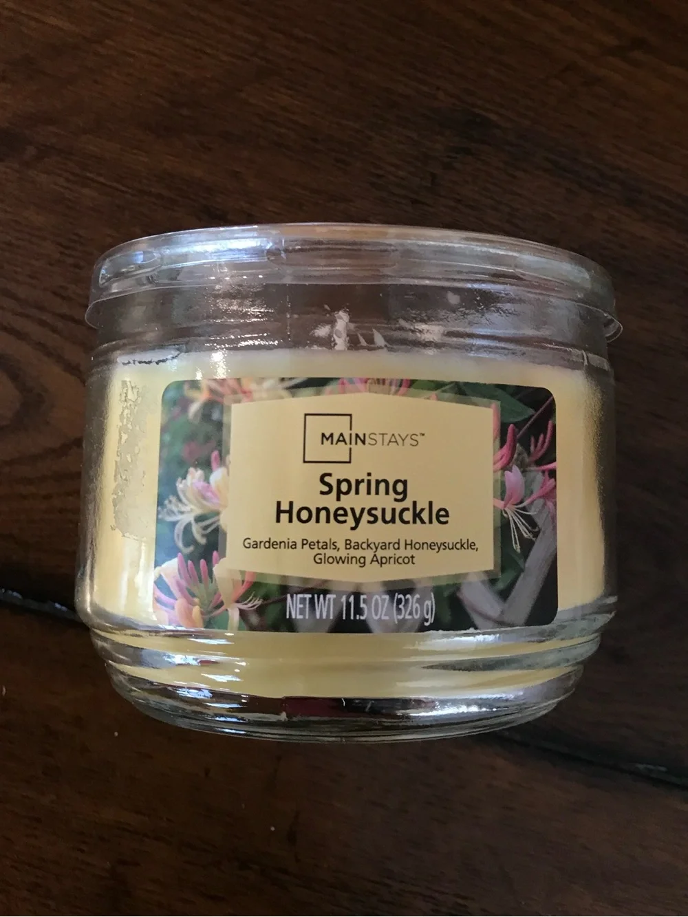 🔴 4/$15 Mainstays New Spring Honeysuckle 3-Wick 11.5oz Glass Jar Yellow Candle